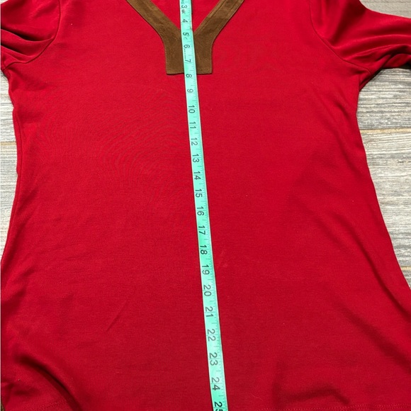 Great Piece!  Lauren Ralph Lauren 3/4 Sleeve Tunic w/faux suede trim! Medium - Picture 9 of 10